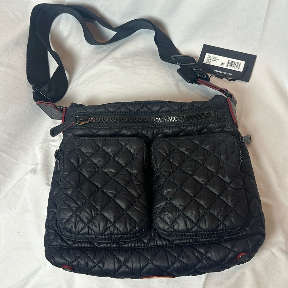 MZ Wallace Quilted Black Crossbody Bag